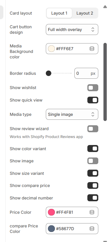 Product Card Layout